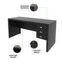 Ver imagem 4 de Mesa Computador para Escritório 155cm 3 Gavetas Altis T02-D'Rossi