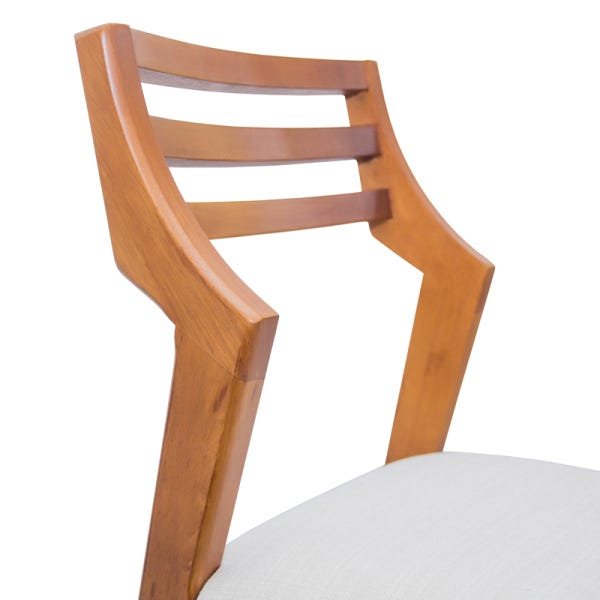 02 Cadeiras de Jantar madeira maciça assento estofado Ferrugine Design  - 3