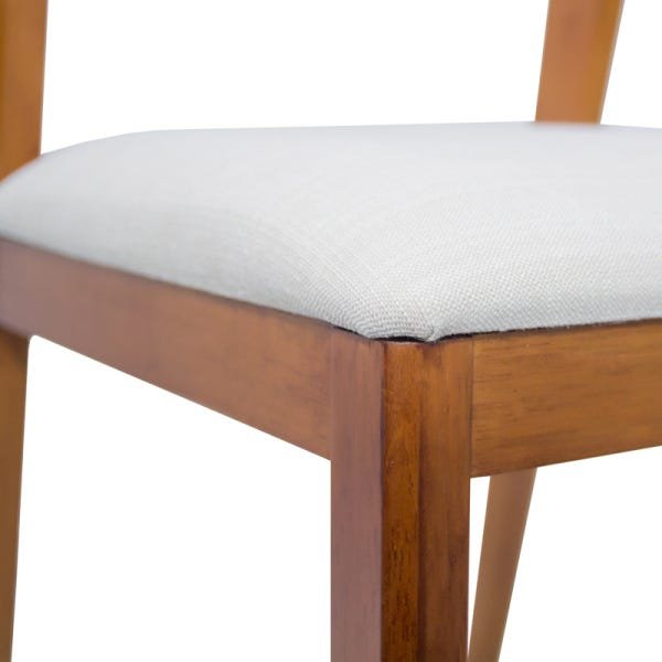 02 Cadeiras de Jantar madeira maciça assento estofado Ferrugine Design  - 4