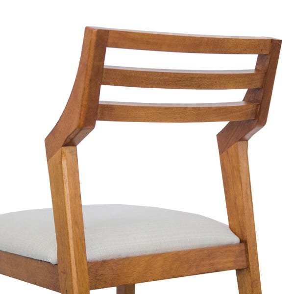 02 Cadeiras de Jantar madeira maciça assento estofado Ferrugine Design  - 5