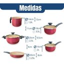 Ver mais imagens de Jogo 8 Panelas Caçarola Panelas Completo e Utensilios - Cereja/bege