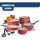 Ver imagem 7 de Jogo 8 Panelas Caçarola Panelas Completo e Utensilios - Cereja/bege