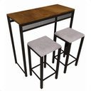 Ver imagem 2 de Mesa Bancada com 2 Banquetas Estilo Industrial para Cozinha