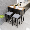 Ver imagem 1 de Mesa Bancada com 2 Banquetas Estilo Industrial para Cozinha