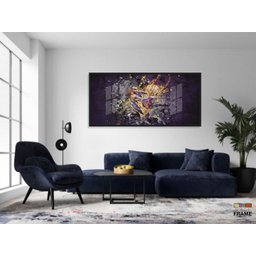Quadro Decorativo Nba Basquete 130x60 Moldura Preta 2x2 - 4