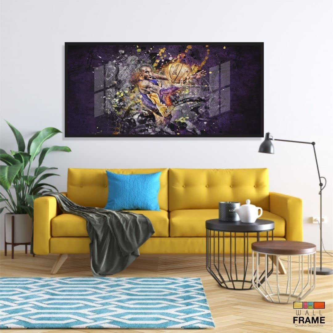Quadro Decorativo Nba Basquete 130x60 Moldura Preta 2x2 - 6