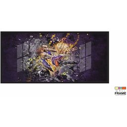 Quadro Decorativo Nba Basquete 130x60 Moldura Preta 2x2 - 2