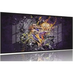 Quadro Decorativo Nba Basquete 130x60 Moldura Preta 2x2 - 1