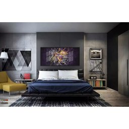 Quadro Decorativo Nba Basquete 130x60 Moldura Preta 2x2 - 3
