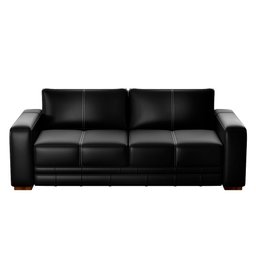 Sofá Decorativo Sala de Estar Champions 3 Lugares 200cm Couro Preto - Mozzelar - 2
