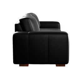 Sofá Decorativo Sala de Estar Champions 3 Lugares 200cm Couro Preto - Mozzelar - 6