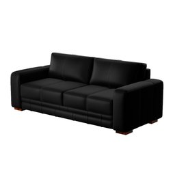 Sofá Decorativo Sala de Estar Champions 3 Lugares 200cm Couro Preto - Mozzelar - 5