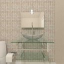 Ver imagem 3 de Gabinete de Vidro 60cm para Banheiro Cuba Oval - Sérvia Inox-Incolor