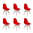 Ver imagem 1 de Kit 6 Cadeiras Charles Eames Eiffel Wood Base Madeira - Vermelha