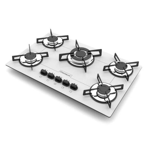 Cooktop 5 Bocas Tripla Chama Bivolt Chamalux - Branco