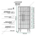Ver imagem 6 de Cristaleira 2 Portas de Vidro Led Tifanny Off White - Imcal Móveis