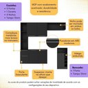 Ver imagem 2 de Armário de Cozinha com Mesa Gourmet Sofia Multimóveis Mp2197 Preto