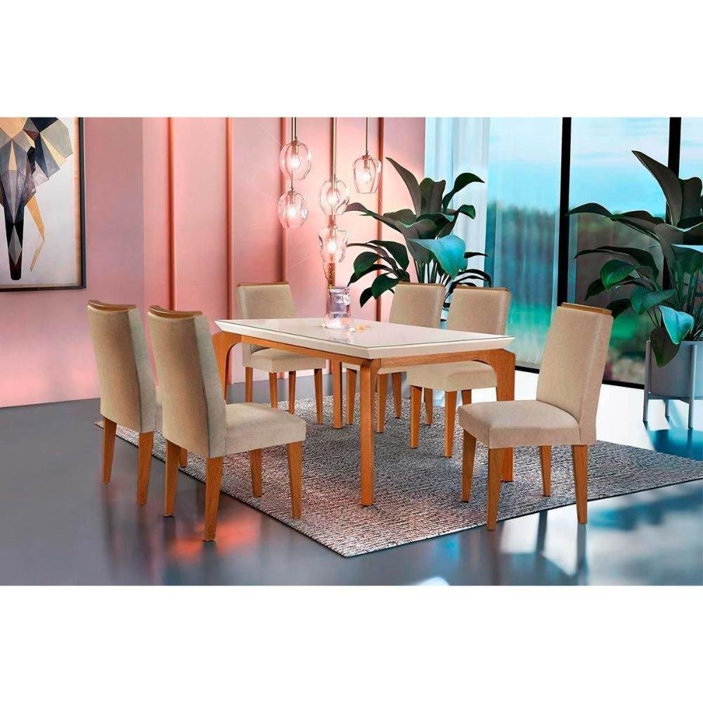 Conjunto Mesa de Jantar Adriana com 08 Cadeiras Adriana New