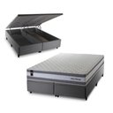 Ver imagem 1 de Conjunto Box Baú Alpine Cinza 158x198x72 c/ Molas Ensacadas