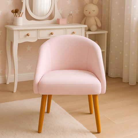 Banqueta Poltrona Lua Rosa Bb para Recepção Atendimento Penteadeira