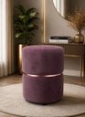 Ver imagem 4 de Kit de Puff Cinta no Meio Rose Gold, Cor Marsala Rose Veludo - Let Móveis