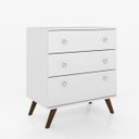 Ver imagem 1 de Cômoda Retrô 3 Gavetas RT3018 Espresso Móveis Branco