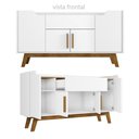 Ver imagem 5 de Balcão Renoir 4 Portas 2 Prateleiras MDP Branco Cinamomo Bechara Móveis