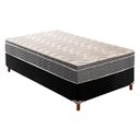 Ver imagem 1 de Cama Box Solteiro: Colchão Espuma D45 Paropas /EP Anatômico Confort Mega Firme + Base CRC Suede Blac