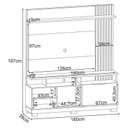 Ver imagem 3 de Estante Home Theater Artheo Castanho Off White com Kit Mesa de Centro Sky Castanho - Hb Móveis