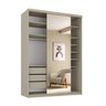 Guarda-roupa Closet Solteiro 100% Mdf 139cm com 1 Porta Espelho 3 Gavetas Sion - 2