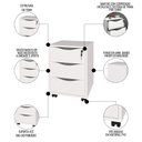 Ver imagem 7 de Conjunto Escritório Home Office 4 Peças Side A06 Branco/carvalho/branco - Mpozenato