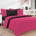 Ver imagem 1 de Kit Edredom + Jogo de Lençol Malha 100% Algodão Gran Moratta 7 Peças Queen - Pink -preto