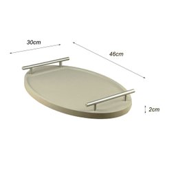 Bandeja Cantinho Café Decorativa da Manhã Escritório 46x26:champanhe/aço Escovado - 8