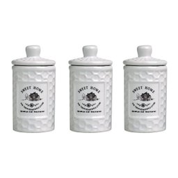 Conjunto 3 potes porcelana Sweet Home 150 ml Bon Gourmet - 3