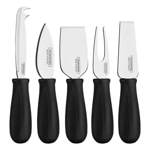 Jogo para Queijos Tramontina Harmoniza Preto 5 Peças