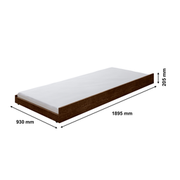 Cama Auxiliar Solteiro Mdf e Estrado em Madeira com Rodízios:malbec - 3