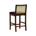Ver imagem 4 de Banqueta Média com Telinha Pérola Madeira Maciça e Assento Estofado c/ 62cm Altura - Amêndoa Corano