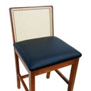 Ver imagem 7 de Banqueta Média com Telinha Pérola Madeira Maciça e Assento Estofado c/ 62cm Altura - Amêndoa Corano