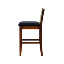 Ver imagem 6 de Banqueta Média com Telinha Pérola Madeira Maciça e Assento Estofado c/ 62cm Altura - Amêndoa Corano 