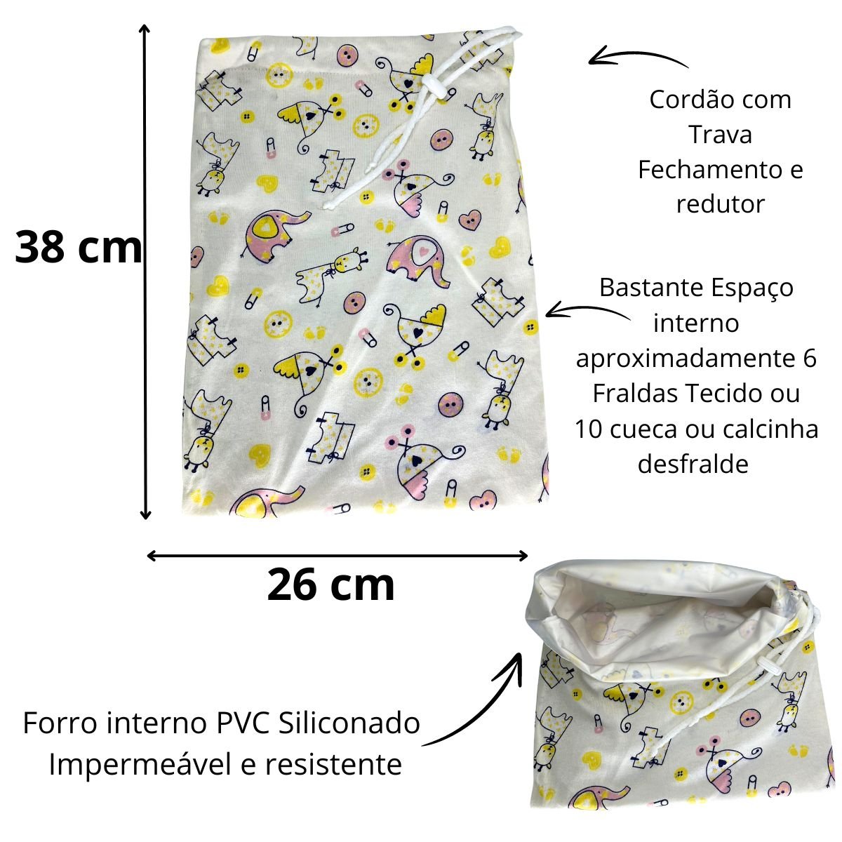 Kit Saco Impermeável Roupa Molhada Bebê Minhaestrelinha Amar - 4