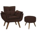 Ver imagem 2 de Poltrona Opala com Puf Pés Palito Casa Renovo Marrom