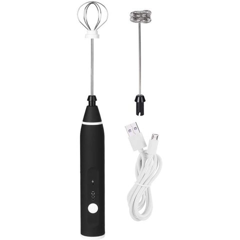 Batedeira de Ovos, Batedeira Elétrica Automática para Ovos, Espumador de Leite, Misturador Preto