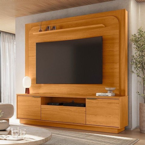 Estante para TV e Home Theater até 75 Polegadas 200CMX191,5cm 2 Portas 1 Gaveta Cinamomo Nilo