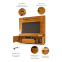 Ver imagem 6 de Estante para TV e Home Theater até 75 Polegadas 200CMX191,5cm 2 Portas 1 Gaveta Cinamomo Nilo