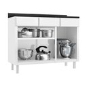 Ver imagem 3 de Balcão de Cozinha de Aço Triplo com Tampo Rose Multimóveis CR6090 Branco