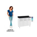 Ver imagem 2 de Balcão de Cozinha de Aço Triplo com Tampo Rose Multimóveis CR6090 Branco