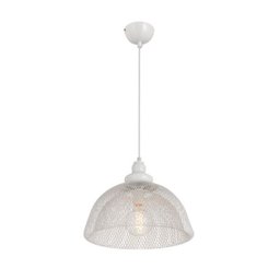 Luminária Pendente Aramado Renda Cupi Branca Ref: Lt-171a-br - Luxtek - 2