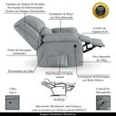 Ver imagem 6 de Poltrona do Papai Reclinável Melim Power Elétrica Massagem Linho Cinza Fh1 - D'Rossi