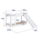 Ver imagem 7 de Beliche Infantil com Colchão, Escorregador, Grades Laterais e Escada Cor Branco - Completa Móveis