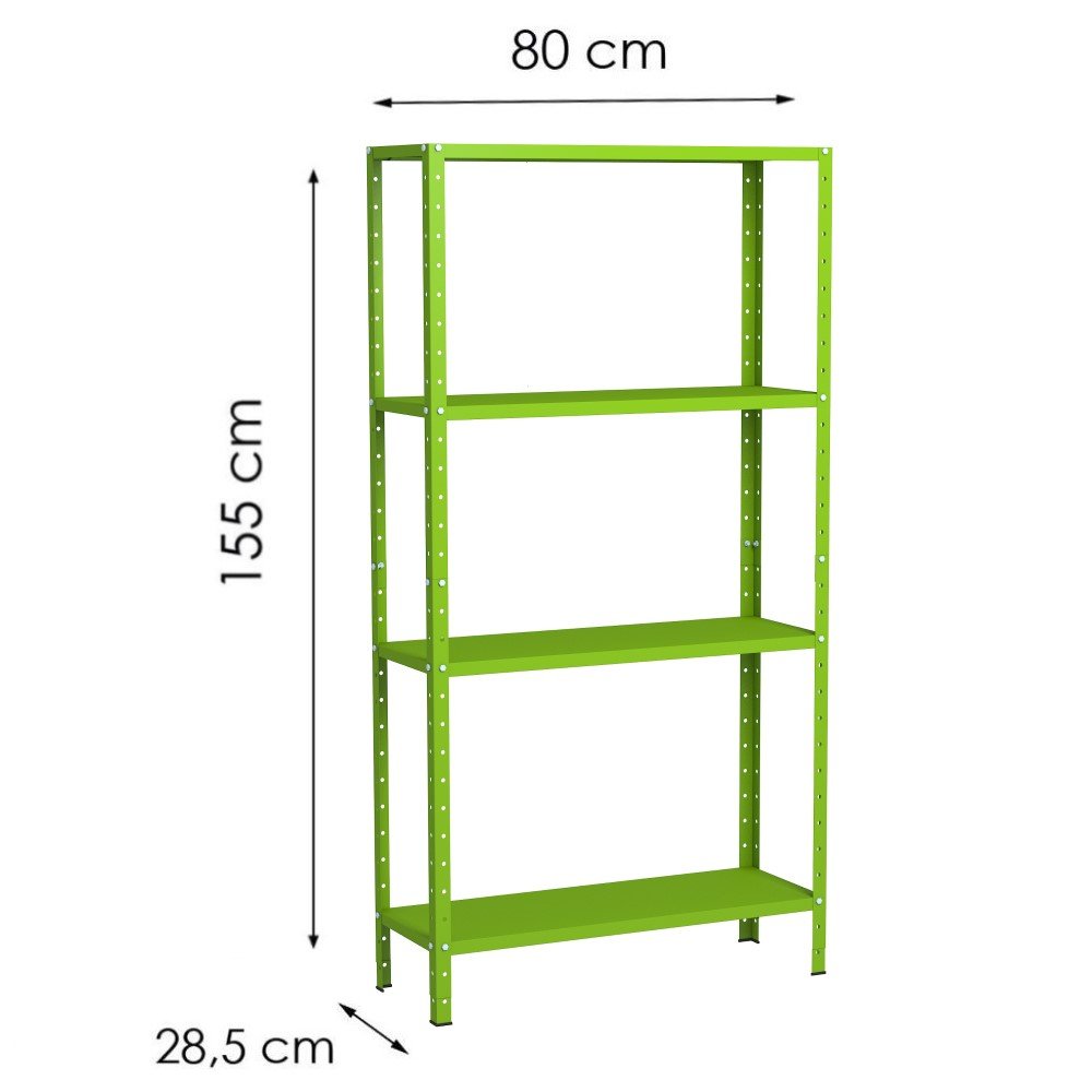 Estante Aço 4 Prateleiras Livros Cozinha Quarto Eaf006 Verde - 2